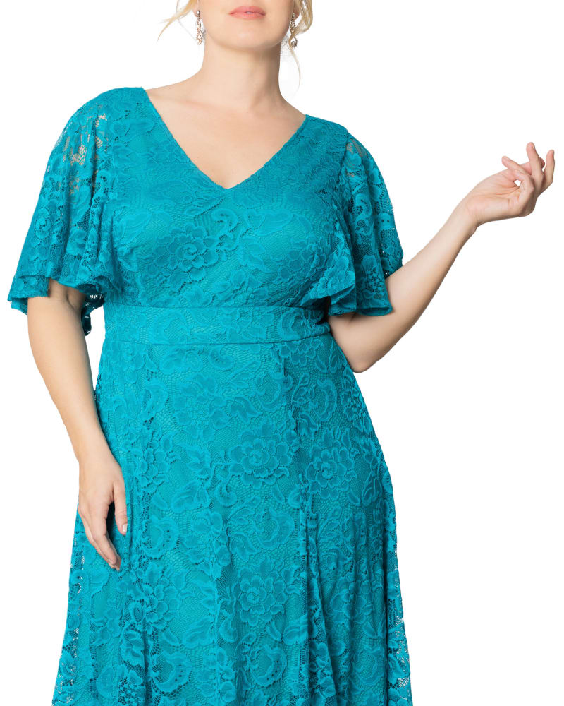 Teal top lace dress